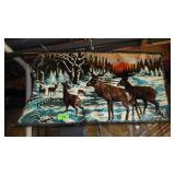 VINTAGE VELVET TAPESTRY WALL HANGING 38 x 20