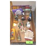VINTAGE SANTA PICK & CANDLES, ASST ORNAMENTS &>>>