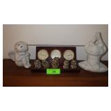 BAROMETER STATION, LION FIGURINES, YOGA FROG, >>>>