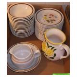 VINTAGE FOUR SEASONS PLATES, STONEWARE BOWLS, >>>>