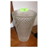 CRYSTAL DIAMOND POINT VASE 10' TALL