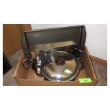 SEARS STOCK POT, WILTON COOKIE SHEET, CASSEROLE>>>