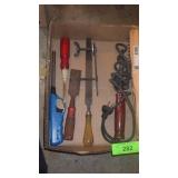 SOLDERING IRON, WIRE BRUSH, RASP, LIGHTER, ETC
