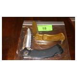 2 POCKET KNIVES (1 FROST CUTLERY) (1 MISSING SIDE)
