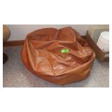 VTG LEATHER? BEAN BAG CHAIR (COULD USE A LITTLE>>>