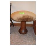 MID CENTURY MODERN MUSHROOM STOOL W/ WOOD BASE