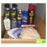 RAID, TICK SPRAY, GARDENING GLOVES, LIGHTER, >>>>