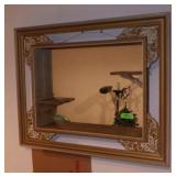 VINTAGE MIRRORED WHAT NOT SHELF 33 x 27 x 5