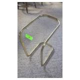 BRASS-PLATED & GLASS SIDE TABLE 10" X 14" X 20"