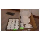 CORNING SILK BLOSSOMS PLATES, PLATTER, & CUPS