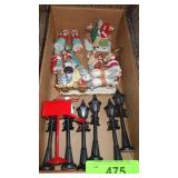 VTG LEFTON FIGURINES, DOLLHOUSE LAMPOSTS & MAILBOX