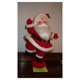 VINTAGE FLOCKED DANCING SANTA 12"