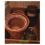 ASST. PLANTERS (1 CERAMIC BAMBOO, 1 FAUX WOOD) >>>