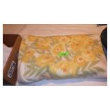 VINTAGE BLANKET W/ SATIN TRIM (SEE PICS OF TRIM)