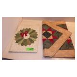 2 QUILTED CHRISTMAS RUNNERS