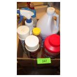 ASST. CLEANING SUPPLIES- GLASS CLEANER, PINE SOL,>