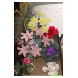 CERMIC CHERUB, ASST VASES & FLOWER ARRANGEMENTS