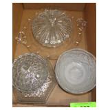 VINTAGE ETCHED SERVING PLATTER, COVERED CANDY>>>