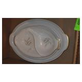 SANGO HARVEST GOLD PLATTERS (1 W/ CHIP), DIVIDED >