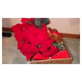 POINSETTIA PICKS, FELT BOWS, SMALL TREE, CANDLE