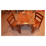 VTG KIDS TABLE & SLAT SEAT CHAIR SET (SEE PICS >>>