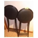 2 PADDED FOLDING STOOLS