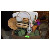 ASST. BASKETS, FLOWER FOAM, SILK FLOWERS