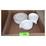VINTAGE CORELLE BUTTERFLY TEA CUPS & SAUCERS