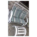 PATIO GLIDER & FOOTSTOOL (CUSHIONS NEED CLEANED)