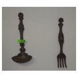 VINTAGE CERAMIC FORK & LADLE DECOR  19"