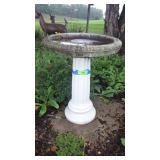 CEMENT BIRDBATH **BRING HELP**