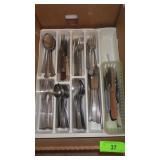 VTG RODGERS FLATWARE, ASST KNIVES, SPOONS, ETC