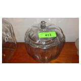 GLASS PUMPKIN CANDY DISH