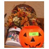 TRICK OR TREAT PAILS, FALL ARRANGEMENT & WREATH