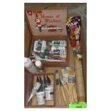 ASST. PAINTS, PAINT BRUSHES, LINSEED OIL