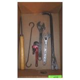 PIPE WRENCHES, CROWBAR, SHOP SMITH CHISEL, HOOK