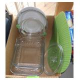 PYREX PIE PLATE, VTG GLASBAKE BOWL (W/ CHIP),>>>>>