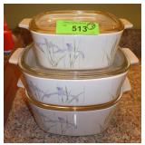 CORNING WARE SHADOW IRIS CASSEROLE DISHES **>>>