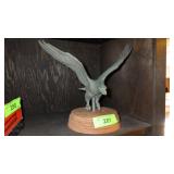 COPPER EAGLE ON WOODEN BASE (11" WIDE)