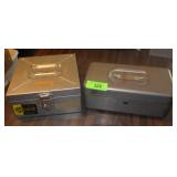 VTG METAL CASH BOX & CHECK BOX (NO KEYS)