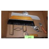 VTG WOODEN ROLLERS, WALLPAPERING BRUSH, >>>