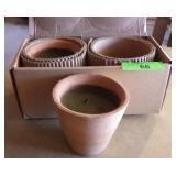 2 CANDLES IN TERRA COTTA / CLAY POTS