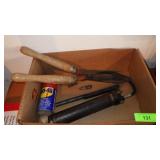HEDGE TRIMMERS, GREASE GUN, WD-40