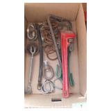 18" RIGID PIPE WRENCH, CROWBAR, MUFFLER CLAMPS ETC
