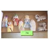 VINTAGE? FLAT PORECELAIN CHRISTMAS ORNAMENTS