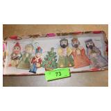 VINTAGE? FLAT PORECELAIN CHRISTMAS ORNAMENTS