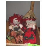 ASST RAGGEDY ANN & ANDY DOLLS, WOODEN ROCKING>>>