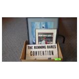 PRINT,  FRAMED PAUL NEWMAN PHOTO, CARDBOARD SIGN