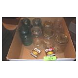 VTG BAIL TOP CANNING JARS (SOME BLUE) (ONE TIGHT>>