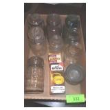 VTG BAIL TOP CANNING JARS, VTG JELLY JARS, ASST>>>